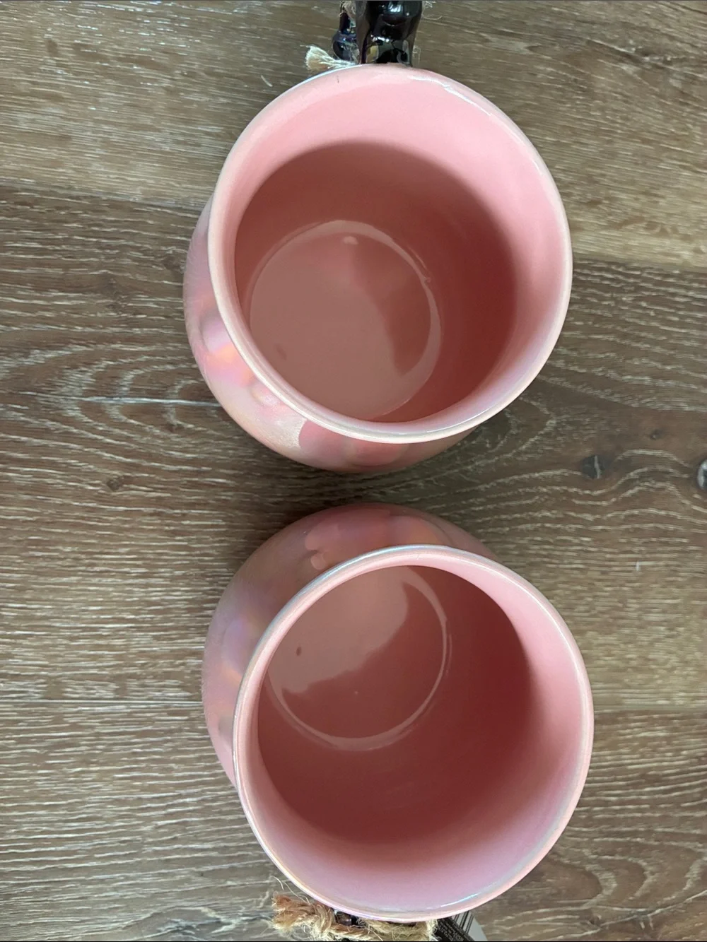 Pink iridescent Halloween cauldron coffee mug set.
